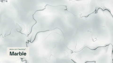 White marble with flowing veins, then metaballs gathering into one coral blob